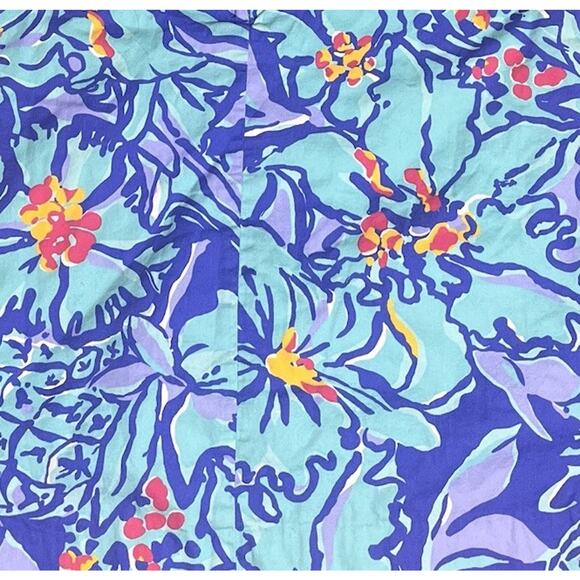Lilly Pulitzer Girls Shift Dress Size 10 Blue Floral Cotton Sleeveless Mai Tai - Picture 15 of 15